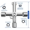 Shallho Pack of 2 4-way control cabinet keys, multifunctional wrench,