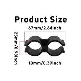 bociloy 20PCS Double Port Pipe Clamps, 25mm/1 inch Heavy Duty Plastic Double Line Clips for Shelf Pole Connection, Warehouse Storage Rack Fasteners, Chain Link Fence Panel Connectors