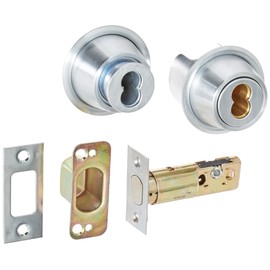 Falcon D131BD 626 (SFIC) D100 Series Grade 1 Non-Handed Heavy Duty Deadlock, Deadbolt Chasis, Double Cylinder, Small Format Interchangeable Core, Satin Chrome Finish
