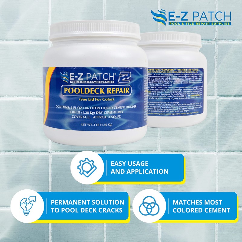 E-Z Patch 2 Pool Patch Repair Kit for Pool Decks