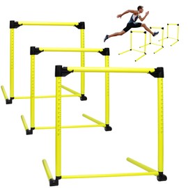 ZSHIGANMA 3 Pack Adjustable Height Hurdles Training Equipment, Agility Speed Jumping Training Equipment for Basketball Soccer Football Dogs, Indoor & Outdoor, Detachable Hurdles Track and Field(Green)