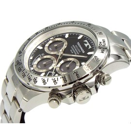 TECHNOS SOLAR WATCH TAE4001ASB Technos Solar Chronograph Photovoltaic Men's Watch, Black