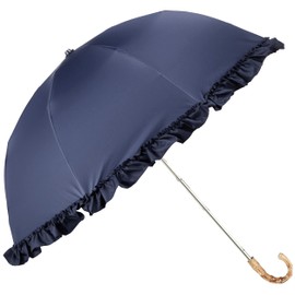 pink trick 87515 Pink Trick Folding Umbrella, 20.5 inches (52 cm), 6 Ribs, Deep, Ruffle, Navy