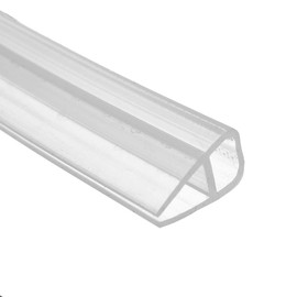 2m Shower Door Seal Strip Frameless Door Sweep Flexible Glass Seal Roll to Stop Shower Leaks, Transparent U Shape (12mm)