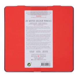 Bruynzeel Expression Watercolor Pencils Set of 24 + Brush in Tin | Water-Soluble Pencils | Coloring for Adults, Bullet Journaling