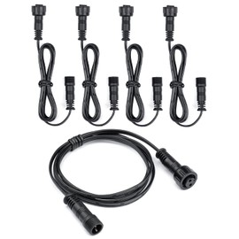 HIBOITEC 5Pack Deck Lights 2pin Extension Cable Cord for HIBOITEC Warm Deck Lights and White Deck Lights, UL Listed, IP67 Waterproof, 3.28ft 1M/ PCS