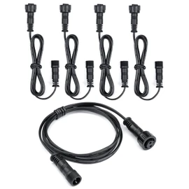 HIBOITEC 5Pack Deck Lights 2pin Extension Cable Cord for HIBOITEC Warm Deck Lights and White Deck Lights, UL Listed, IP67 Waterproof, 3.28ft 1M/ PCS