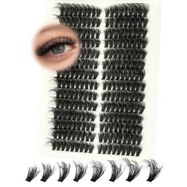EMEDA 3D Effect Lash Clusters 60D Cluster Eyelash Extensions 8-16mm Mix Eyelash Clusters Fluffy Lash Extension Individual Lashes for Self Application (60P, 0.07C Mix)