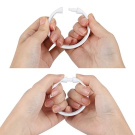 Qulable Shower Curtain Rings-12 Pack- Plastic Shower Curtain Hooks O-Shaped Rings Hook Glide Easily on Bathroom Shower Rod(White)