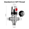 Thermostatic Mixing Valve, 1/2 NPT Threaded Water Temperature Control Valve,