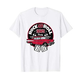 Sock Hop Rock N Roll 50s Rockabilly Women Men Classic Car T-Shirt