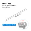 GUEEYUAW 4 Pcs Fully Threaded Rod M4 × 100mm/3.93" 304
