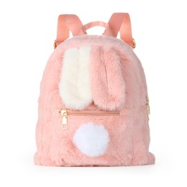 Freiesoldaten Women Cute Fluffy Plush Backpack Girls Kawaii Rabbit Ear Daypack for Daily Use Shopping Travel