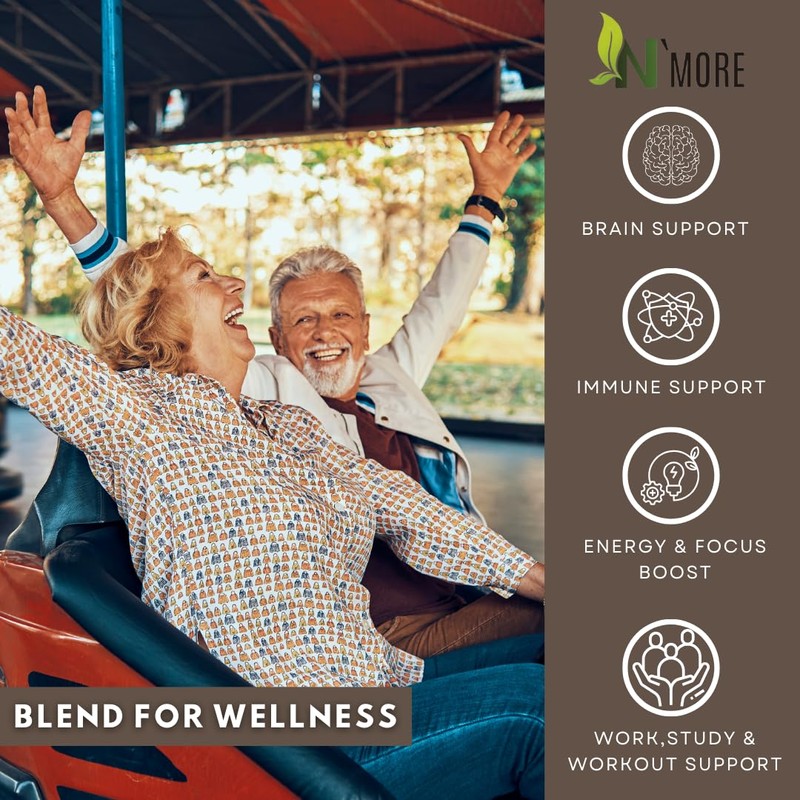N' MORE Six Active Mushroom Defense Dietary Supplement Supports Immune