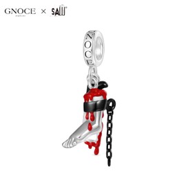 GNOCE Billy the Puppet Scary Charm Horror Billy Pendant Dangle Charm 925 Sterling Silver Charm Suitable for Bracelet and Necklace Jewelry Gift for Women Men (Severed Leg)