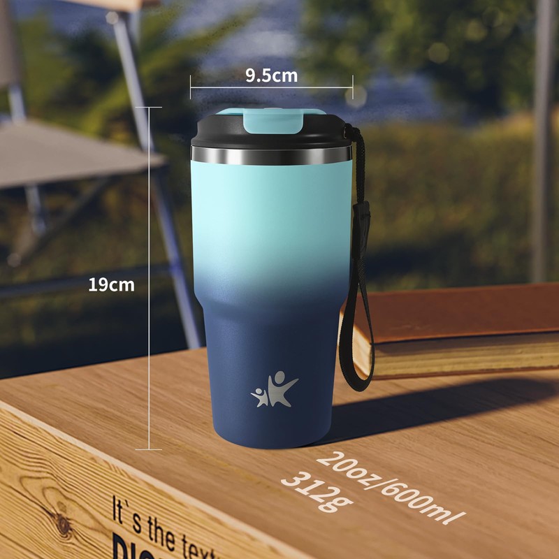 JAPORIA Termo 600ml, Termo in Acciaio Inossidabile con Doppia Pared