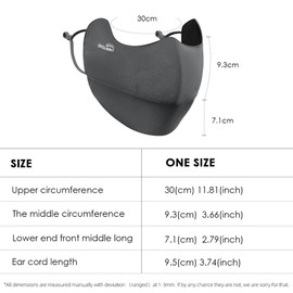 OHRAIN Neck Gaiter UPF 50+ UV Face Scarf Cover Summer Breathable Washable Reusable Dark Grey