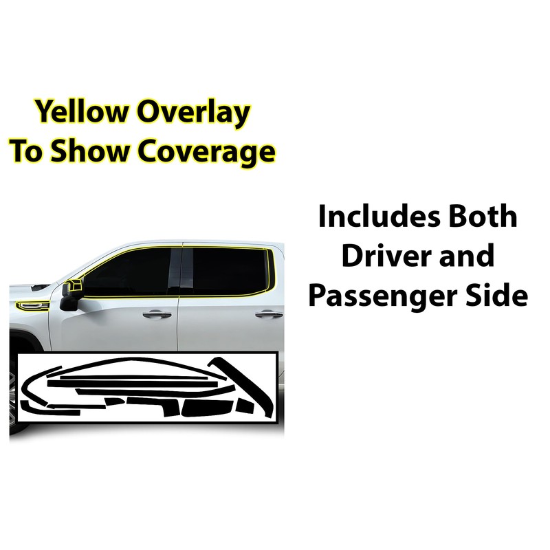 BOGAR TECH DESIGNS Side Window Trim Chrome Delete Overlay Film