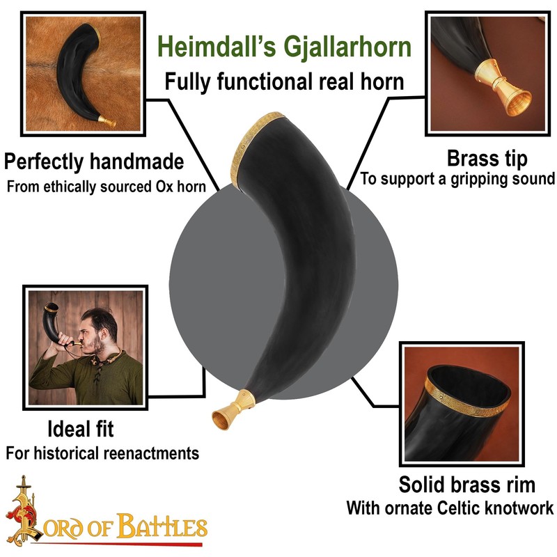 Lord of Battles Viking War Horn Medieval Blowing Horn with