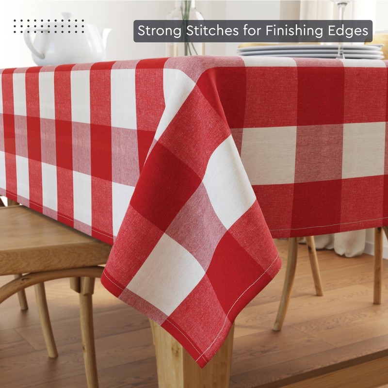 Encasa XO Cotton Table Cloth, Outdoor Dining Cover 140x180 cm