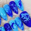 Aqua Matte Handmade Nail Tips - Oval M / 아쿠아
