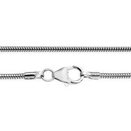 Miore 925 Sterling Silver Cubic Zirconia Heart Pendant on 45 cm Snake Chain