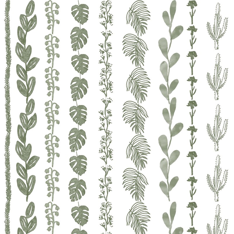 Sage Green Boho Shower Curtain,Modern White Light Green Neutral Farmhouse