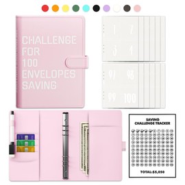100 Envelopes Money Saving Challenge Binder Budget Planner, Budget Book With Cash Savings Challenge, 52 Week Money Binder, 4 Envelopes Per Page, A Total Of 25 Pages:_purple