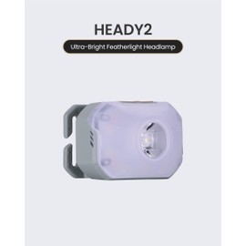 Claymore Heady2 (Mint Gray) - Lightweight LED Rechargeable Headlamp, 3 Light Modes, 350 Lumens, Waterproof. Ideal for Night Work, Fishing, Hiking, Running, Camping.