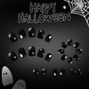 Helloween Black Press on Nails Short Square Fake Nails with