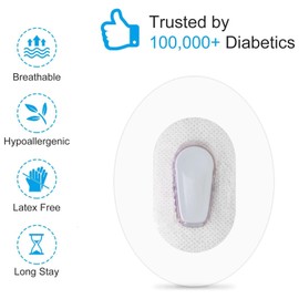 Kuruyo Adhesive Patches for G6 Sensor Covers Overpatch Waterproof Sticker Clear Film Tape, Pack of 60, Blue