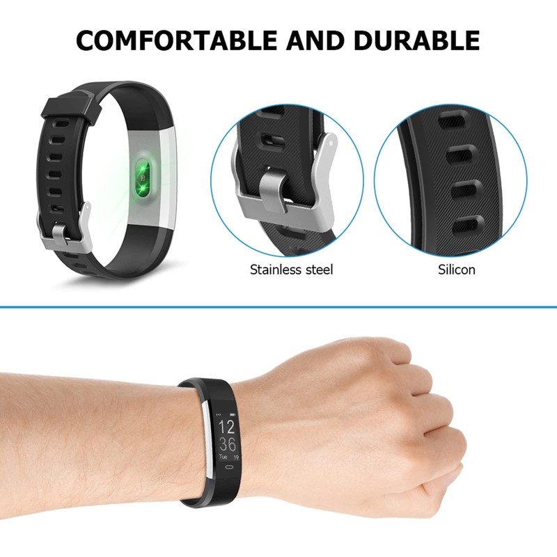 Runlio ID115plusHR (Version 2025), Replacement Bands, Adjustable Replacement Straps Fitness