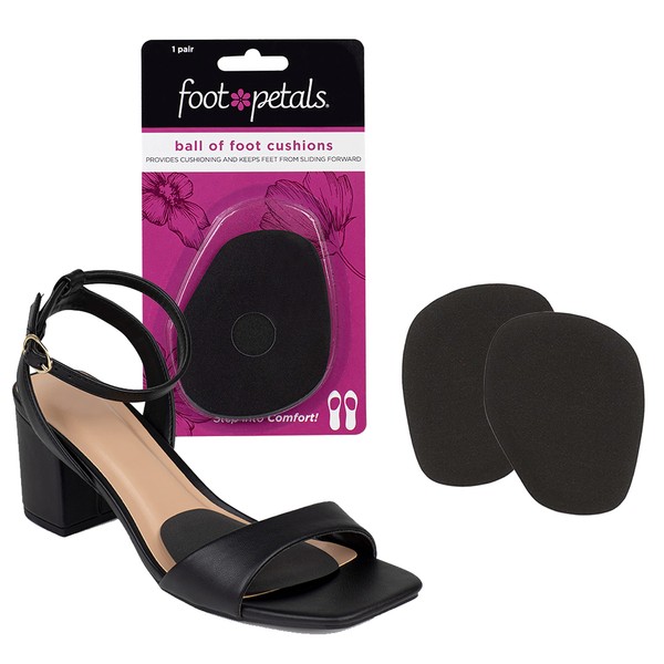 Foot Petals Women's Rounded 1 Pair, Black, One Size