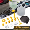 Eacam No-Spill Coolant Funnel Kit - 15Pcs Radiator Funnel Bleeder