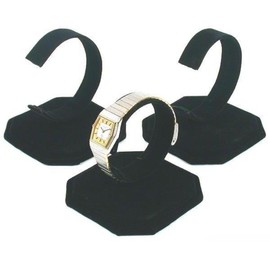 FindingKing 3 Black Velvet Watch Jewelry Bracelet Display Stands