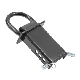 Mytee Products Heavy Duty Adjustable Trailer Stake Pocket D Ring Black Powder Coated w/ 1/2" Hitch Pin, Load Limit 5400 lbs & 4 Adjustable Holes | Stake Pocket D-Ring Tie Down Utility