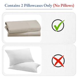California Design Den 100% Cotton King Pillow Cases Set of 2, 800 Thread Count, Soft and Cool Pillow Cases Sateen, Fits King Size Pillows, Softer Than Egyptian Cotton Pillowcases (Beige)