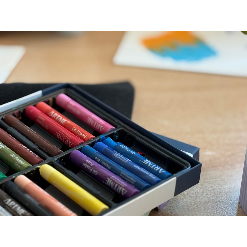 Artme Oil Pastel Paint Sticks 24 Assorted Vibrant Colours. Intense