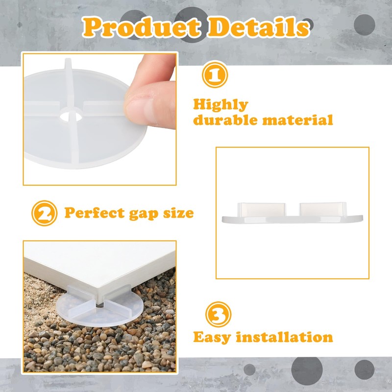 FoldTier 100 Pcs 1/8" Tile Spacers Plastic Tile Spacers Cross