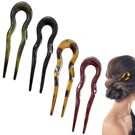 Pack of 12 U-shaped hair pins, hairstyle chignon pins, vintage hairpin fork french, French twist French pin, hairpin stick French style, French hair clips in tortoiseshell