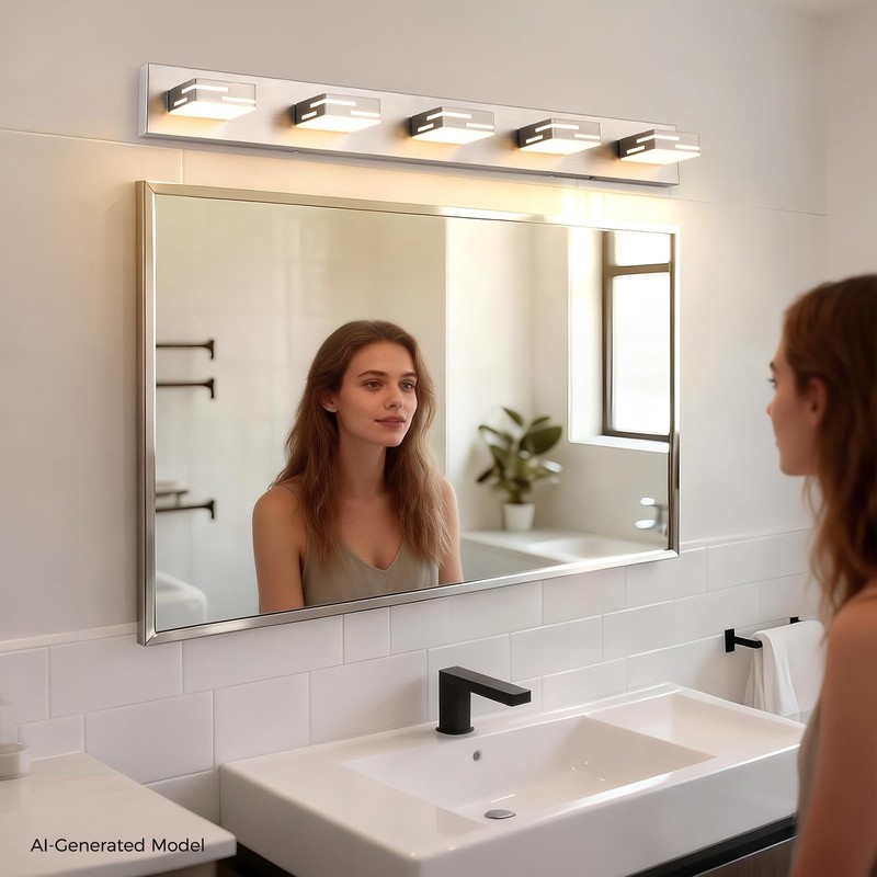 MKBNG 5-Light 5CCT Modern Bathroom Vanity Light Fixtures, 40-Inch 350°