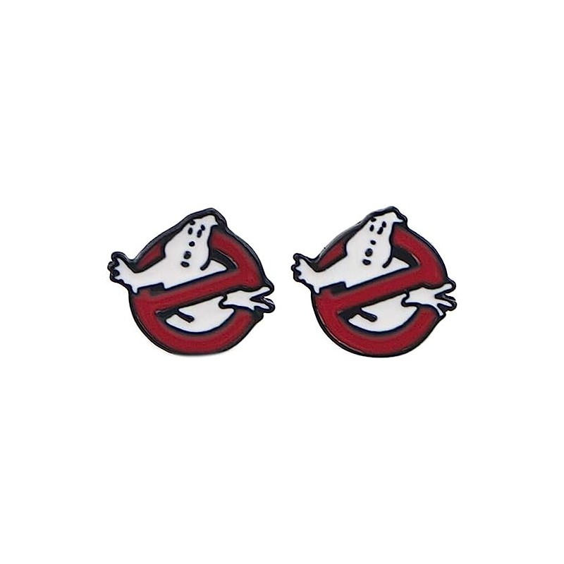 Classic Ghost Movie No Ghost Logo Metal Enamel Stud Earrings