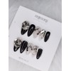 Black Navillera Pixie Handmade Nail Tip - Almond / 블랙나빌레라픽시