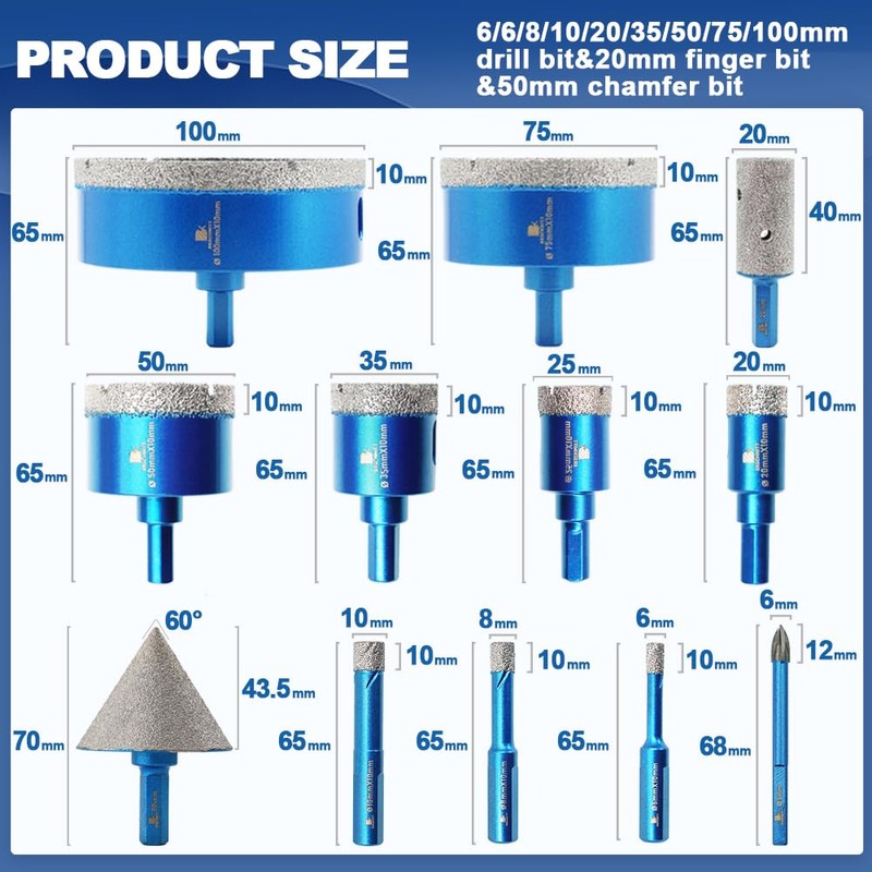 Diamond Core Drill Bit Set - BRSCHNITT Diamond Hole Saw
