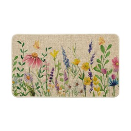 Artoid Mode Flowers Lavender Daisy Spring Doormat, Home Summer Decor Low-Profile Switch Rug Door Mat Floor Mat for Indoor Outdoor 17x29 Inch