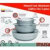 IMUSA 3-Piece Natural Cast Aluminum Dutch Oven Set Oven Safe