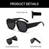YAMEIZE Retro Style Double Bridge Pilot - Sunglasses for Women