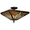 ATOLOMOTOR 14"×12" Stained Glass Bowl Shade Ceiling Light,Tiffany Style Pendant
