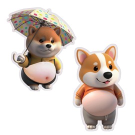 Festov Tummy Squishy Sticker, 3D Dog Shape, Stress Relief, Epoxy Resin, Feels Like Water Droplets, Multifunctional Decoration Sticker, Perfect for Car, Office, Water Bottle, Guitar, Smartphone