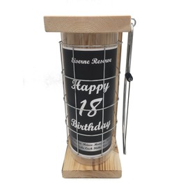 Happy Birthday 18 - Geburtstag Geschenke - Eiserne Reserve Spardose mit Säge zum zersägen des Gitter - Geldgeschenk - - Sparbüchse - Geschenkideen